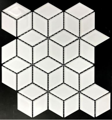 Picture of Rhombus White Gloss Mosaic 30X27